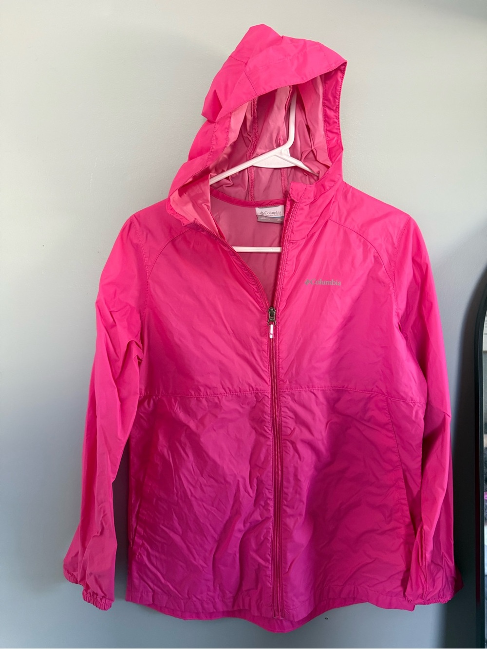 Columbia Girls Hot Pink Hooded Raincoat